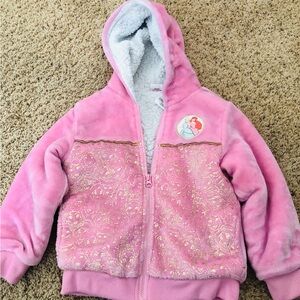Disney Princess Pink Sherpa Lined Hoodie Jacket , size 6